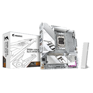 GIGABYTE B850M AORUS Elite WIFI6E ICE AMD AM5 LGA 1718 Motherboard, mATX, DDR5, 2X M.2, PCIe 5.0, USB-C, WIFI6E, 2.5GbE LAN, EZ-Latch
