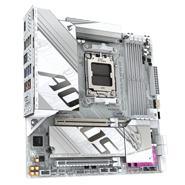 GIGABYTE B850M AORUS Elite WIFI6E ICE AMD AM5 LGA 1718 Motherboard, mATX, DDR5, 2X M.2, PCIe 5.0, USB-C, WIFI6E, 2.5GbE LAN, EZ-Latch - Image 3