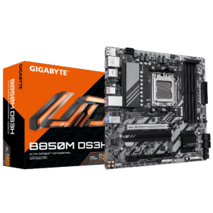 GIGABYTE B850M DS3H AMD AM5 LGA 1718 Motherboard, mATX, DDR5, 2X M.2, PCIe 5.0, USB-C, 2.5GbE LAN, EZ-Latch