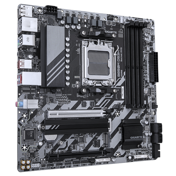 GIGABYTE B850M DS3H AMD AM5 LGA 1718 Motherboard, mATX, DDR5, 2X M.2, PCIe 5.0, USB-C, 2.5GbE LAN, EZ-Latch - Image 3