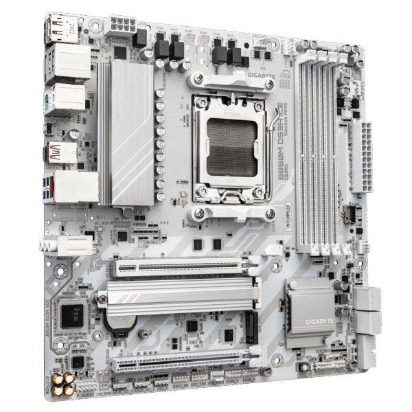 Gigabyte B850M DS3H ICE Micro ATX AM5 Motherboard, 4 x DIMMs Dual Channel DDR5, 2 x M.2 Slots, Full-length PCIe slots, X3D Turbo Mode, 2.5GbE LAN, 8x +2+2 Twin Digital VRM Design, White | B850M DS3H ICE - Image 3