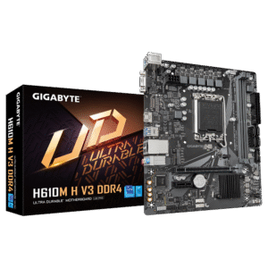 Gigabyte  H610M H V3 DDR4 Motherboard - Supports Intel Core 14th CPUs, 4+1+1 Hybrid Phases Digital VRM, up to 3200MHz DDR4, 1xPCIe 3.0 M.2, GbE LAN, USB 3.2 Gen 1