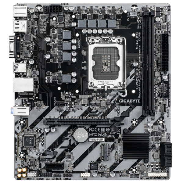 GIGABYTE H810M S2H Intel Core Ultra (Series 2) LGA 1851 Motherboard, mATX, DDR5, 1x M.2, PCIe 4.0, USB 3.2 Gen1, 1GbE LAN, EZ-Latch - Image 2