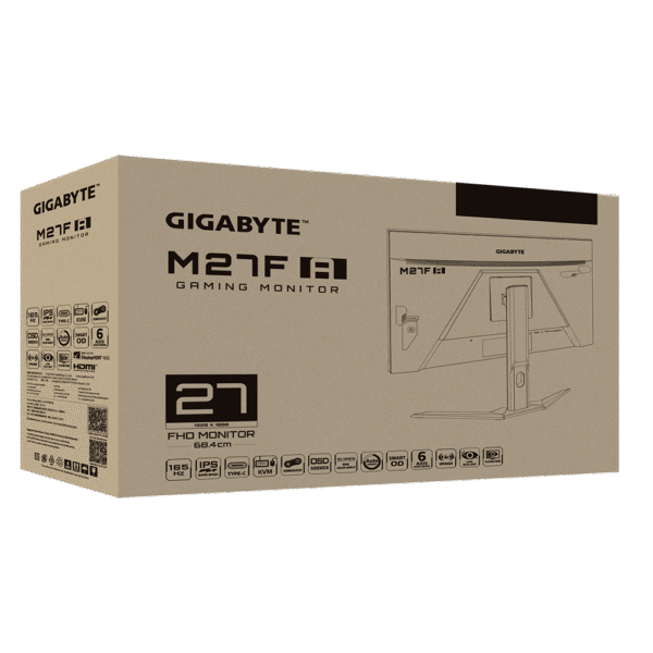 GIGABYTE M27F A Gaming Monitor, 27" FHD SS IPS Display, 165Hz Refresh Rate, 1ms (GtG) Response Time, AMD FreeSync Premium Technology, Flicker-Free & Low Blue Light Feature - Image 6