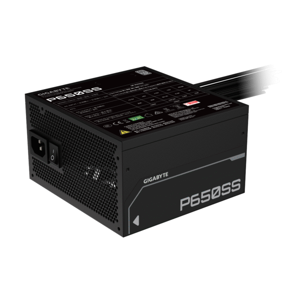 GIGABYTE P650SS Non Modular Power Supply, 650W Power, 80 Plus Silver Efficiency, 120mm Fluid Dynamic Bearing Fan, Intel ATX 3.0 Standard, 0.9 Active PFC - Image 6