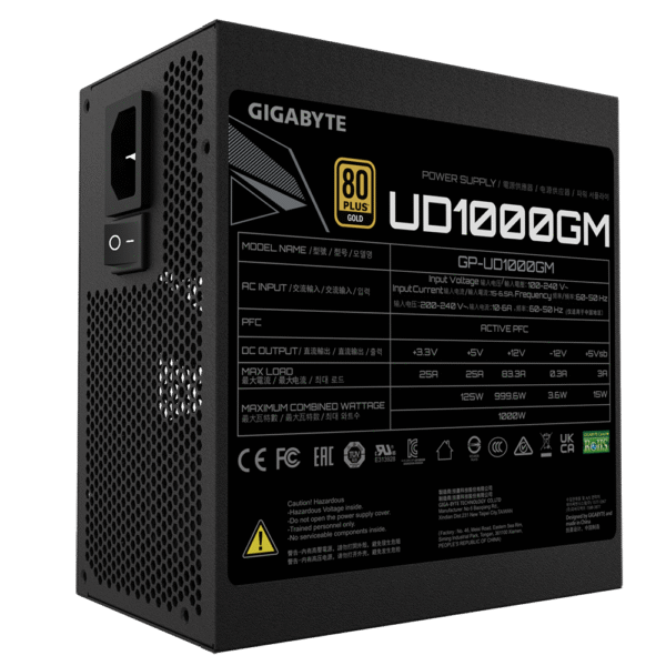 GIGABYTE GP-UD1000GM 1000W 80 Plus Gold Certified Fully Modular Power Supply - Image 5