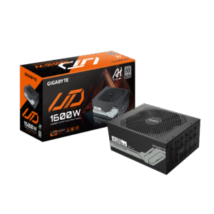GIGABYTE UD1600PM PG5 AI TOP Fully Modular Power Suppler, 1600W Power, 80 PLUS Platinum Efficiency, 140mm Double Ball Bearing Fan, ATX 12V v3.1, PCIe Gen 5.0, Black