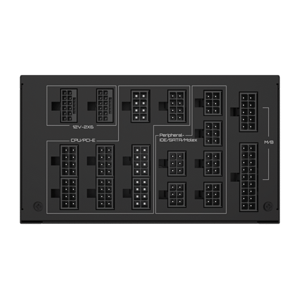 GIGABYTE UD1600PM PG5 AI TOP Fully Modular Power Suppler, 1600W Power, 80 PLUS Platinum Efficiency, 140mm Double Ball Bearing Fan, ATX 12V v3.1, PCIe Gen 5.0, Black - Image 5