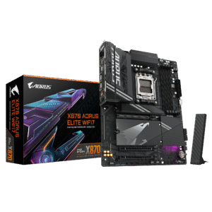 GIGABYTE X870 AORUS Elite WIFI7 AMD AM5 LGA 1718 Motherboard, ATX, DDR5, 4X M.2, PCIe 5.0, USB4, WIFI7, 2.5GbE LAN, EZ-Latch