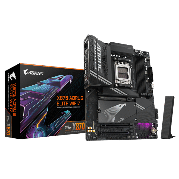 GIGABYTE X870 AORUS Elite WIFI7 AMD AM5 LGA 1718 Motherboard, ATX, DDR5, 4X M.2, PCIe 5.0, USB4, WIFI7, 2.5GbE LAN, EZ-Latch