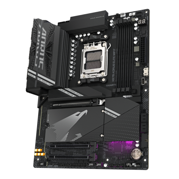 GIGABYTE X870 AORUS Elite WIFI7 AMD AM5 LGA 1718 Motherboard, ATX, DDR5, 4X M.2, PCIe 5.0, USB4, WIFI7, 2.5GbE LAN, EZ-Latch - Image 2