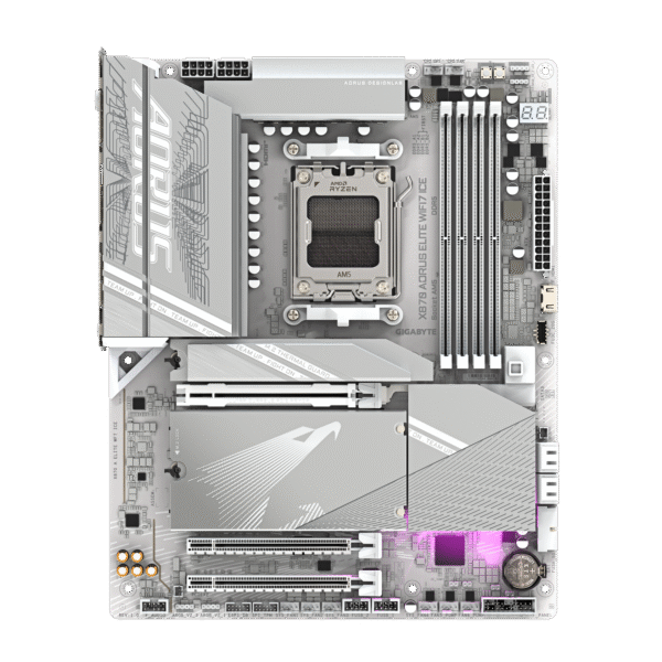 GIGABYTE X870 AORUS Elite WIFI7 ICE AMD AM5 LGA 1718 Motherboard, ATX, DDR5, 4X M.2, PCIe 5.0, USB4, WIFI7, 2.5GbE LAN, EZ-Latch - Image 2