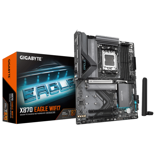 GIGABYTE X870 Eagle WIFI7 AMD AM5 LGA 1718 Motherboard, ATX, DDR5, 4X M.2, PCIe 5.0, USB4, WIFI7, 2.5GbE LAN, EZ-Latch