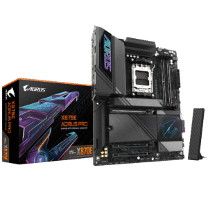 GIGABYTE X870E AORUS PRO AMD AM5 LGA 1718 Motherboard, ATX, DDR5, 4X M.2, PCIe 5.0, USB4, WIFI7, 2.5GbE LAN, EZ-Latch