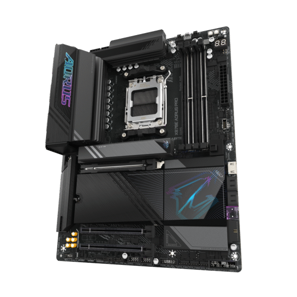GIGABYTE X870E AORUS PRO AMD AM5 LGA 1718 Motherboard, ATX, DDR5, 4X M.2, PCIe 5.0, USB4, WIFI7, 2.5GbE LAN, EZ-Latch - Image 2