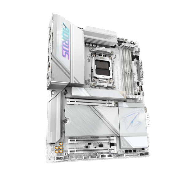 GIGABYTE X870E AORUS PRO ICE AMD AM5 LGA 1718 Motherboard, ATX, DDR5, 4X M.2, PCIe 5.0, USB4, WIFI7, 2.5GbE LAN, EZ-Latch - Image 4