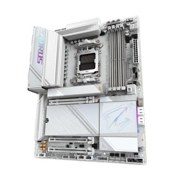 GIGABYTE X870E AORUS PRO ICE AMD AM5 LGA 1718 Motherboard, ATX, DDR5, 4X M.2, PCIe 5.0, USB4, WIFI7, 2.5GbE LAN, EZ-Latch - Image 3