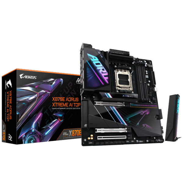 GIGABYTE X870E AORUS Xtreme AI TOP AMD AM5 LGA 1718 Motherboard, E-ATX, DDR5, 4X M.2, PCIe 5.0, USB4, WIFI7, 10GbE LAN, EZ-Latch