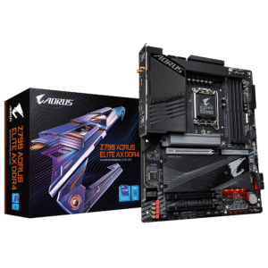 GIGABYTE Z790 AORUS Elite AX (LGA 1700/ Intel Z790/ ATX/ DDR5/ Quad M.2/ PCIe 5.0/ USB 3.2 Gen2X2 Type-C/Intel WiFi 6E/ 2.5GbE LAN/Q-Flash Plus/PCIe EZ-Latch/Gaming Motherboard