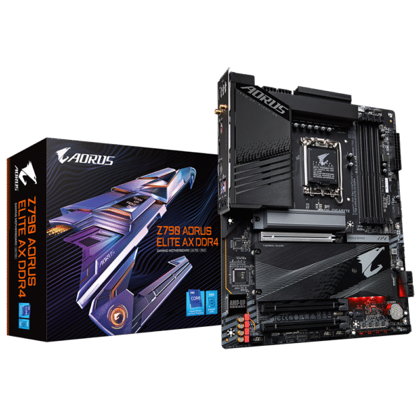 GIGABYTE Z790 AORUS Elite AX DDR4 (LGA 1700/ Intel Z790/ ATX/ DDR5/ Quad M.2/ PCIe 5.0/ USB 3.2 Gen2X2 Type-C/Intel WiFi 6E/ 2.5GbE LAN/Q-Flash Plus/PCIe EZ-Latch/Gaming Motherboard