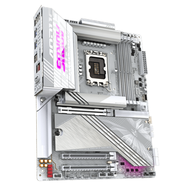 GIGABYTE Z890 AORUS Elite X ICE Intel Core Ultra (Series 2) LGA 1851 Motherboard, ATX, DDR5, 5X M.2, PCIe 5.0, Thunderbolt 4, WIFI7, 2.5GbE LAN, EZ-Latch - Image 2