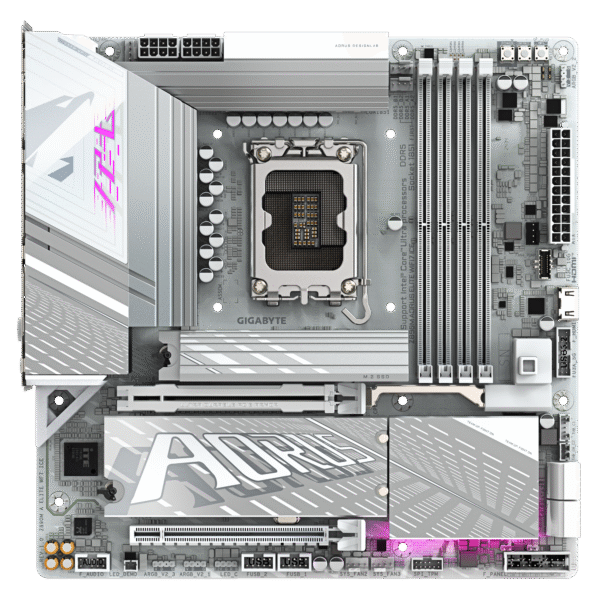 GIGABYTE Z890M AORUS Elite WIFI7 ICE Ultra Core (Series 2) LGA 1851, ATX, DDR5, 3X M.2, PCIe 5.0, Thunderbolt 4, WIFI7, 2.5GbE LAN, EZ-Latch - Image 4