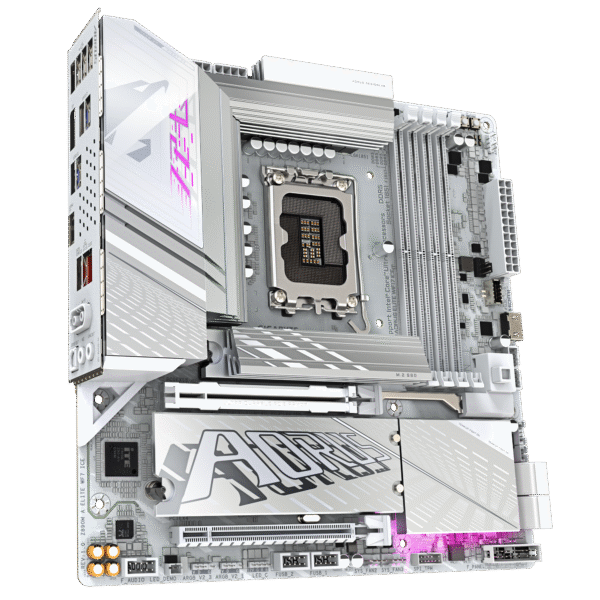 GIGABYTE Z890M AORUS Elite WIFI7 ICE Ultra Core (Series 2) LGA 1851, ATX, DDR5, 3X M.2, PCIe 5.0, Thunderbolt 4, WIFI7, 2.5GbE LAN, EZ-Latch - Image 2