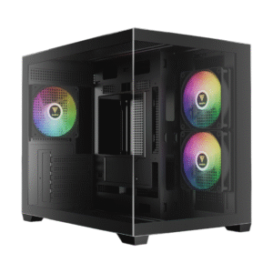 Gamdias Aura GC10M ARGB Micro-Tower Case – 3x ARGB Fans, 400mm GPU Support, Micro-ATX/Mini-ITX Compatible
