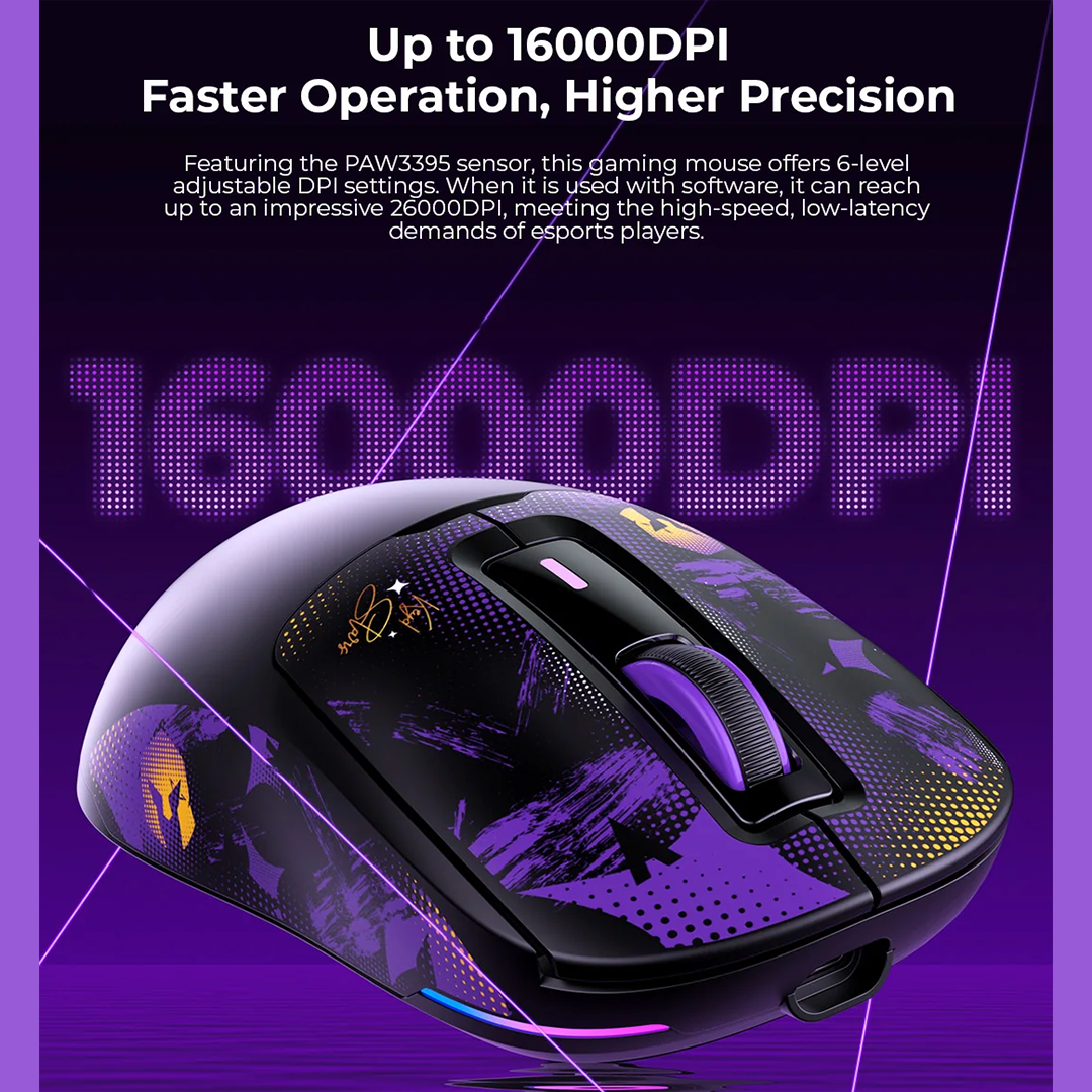 HAVIT RGB Tri-Mode Gaming Mouse Wireless MS969WB x VKS – 16000 DPI | Wired + 2.4GHz + Bluetooth V5.0 - Image 9
