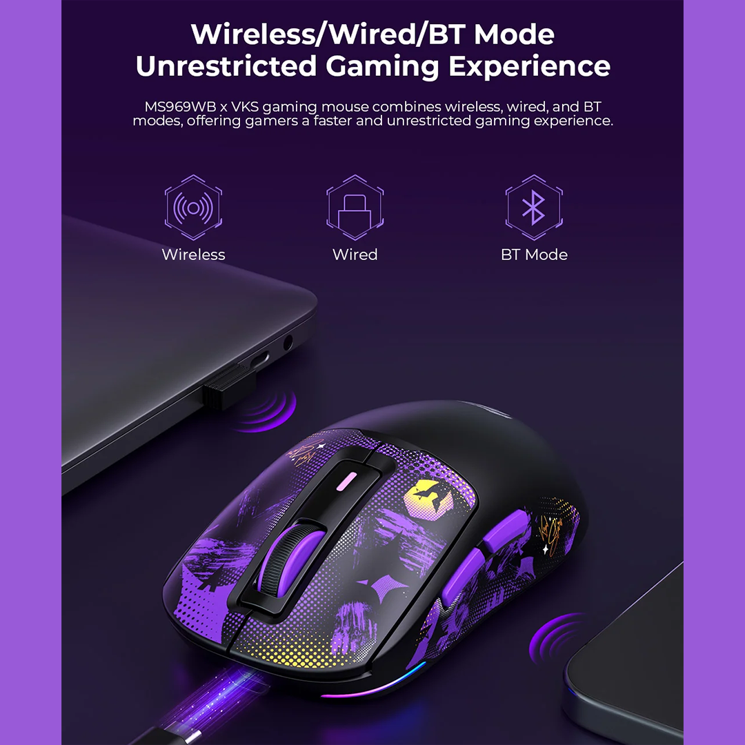 HAVIT RGB Tri-Mode Gaming Mouse Wireless MS969WB x VKS – 16000 DPI | Wired + 2.4GHz + Bluetooth V5.0 - Image 10