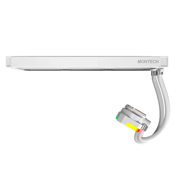 MONTECH HyperFlow ARGB 360 - AIO CPU Liquid Cooler, Intel&AMD Compatible, Chart-Topping Performance, Enhanced 3100RPM Water Pump Design, 3X Metal Pro 12 ARGB Ultimate Cooling Fans -White - Image 4
