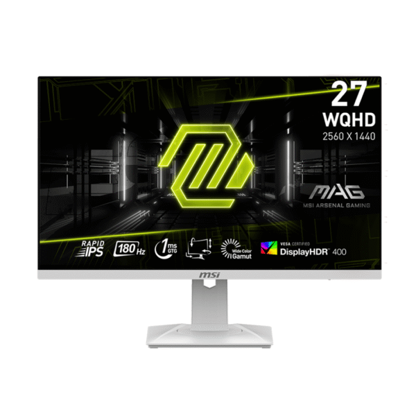 MSI MAG274QRFW – 27" QHD 180Hz HDR Gaming Monitor, 2560 x 1440, 1ms Response Time, IPS Panel, White Edition
