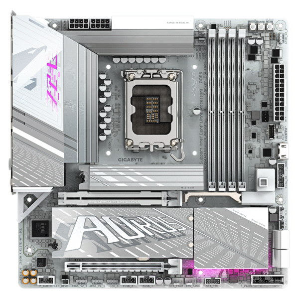 GIGABYTE Z890M A ELITE WF7 ICE + Intel Ultra 5 265K Combo – DDR5 – PCIe 5.0 – Wi-Fi 7 – LGA 1851 – Future-Ready Performance - Image 3