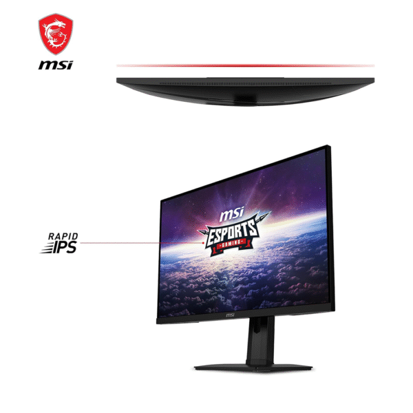 MSI G274QPX 27" Gaming Monitor – QHD 2560x1440, Rapid IPS, 1ms, 240Hz, G-Sync Compatible, HDR 400, Adjustable Stand, HDMI & DisplayPort, Black - Image 2