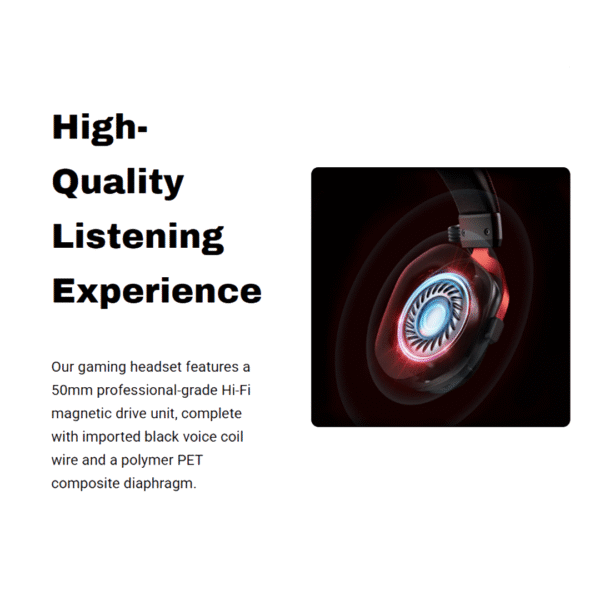 MCHOSE S9 Wireless Tri‑Mode Gaming Headset – Black - Image 3
