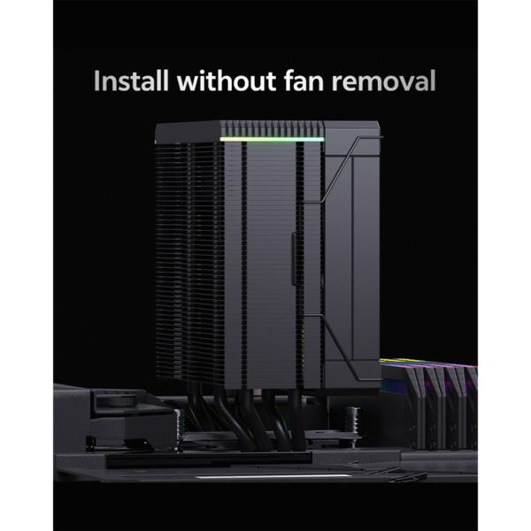 SNOWMAN MT4-V4D-ARGB CPU Cooler – 120mm ARGB Fan | 4 Heat Pipes | Digital Display - Image 4