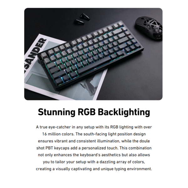 MCHOSE G75 Pro – Tri-Mode Gasket Structure Mechanical Gaming Keyboard - Image 5