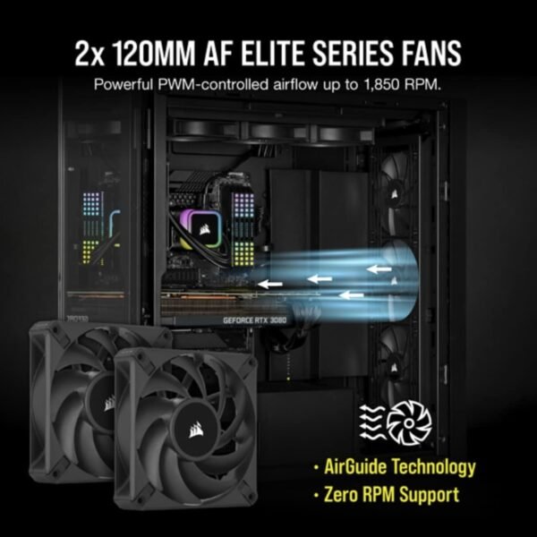 Corsair iCUE H100i RGB Elite Liquid CPU Cooler (16 Dynamic RGB LEDs, 120mm AF Elite Series FDB Fans, 240mm Radiator, iCUE Software Compatible, LGA 1700, 1200, 115X, 2066, and AM4 Sockets - Image 4