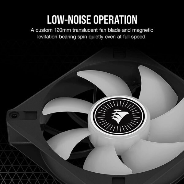 CORSAIR CASE FAN ICUE ML120 RGB ELITE PREMIUM 120MM PWM MAGNETIC LEVITATION FAN-TRIPLE FAN KIT WITH ICUE LIGHTING NODE CORE - Image 3