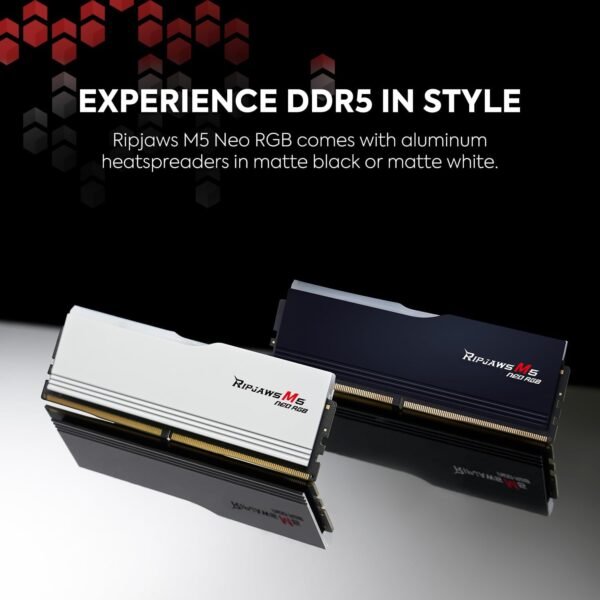  G.SKILL DDR5 6000MHZ 96GB (2X48GB) RIPJAWS M5 NEO RGB AMD EXPO - Image 5