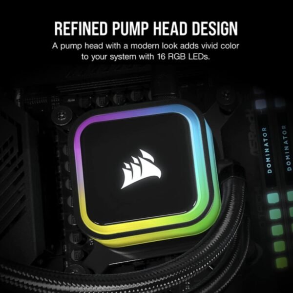 Corsair iCUE H100i RGB Elite Liquid CPU Cooler (16 Dynamic RGB LEDs, 120mm AF Elite Series FDB Fans, 240mm Radiator, iCUE Software Compatible, LGA 1700, 1200, 115X, 2066, and AM4 Sockets - Image 5