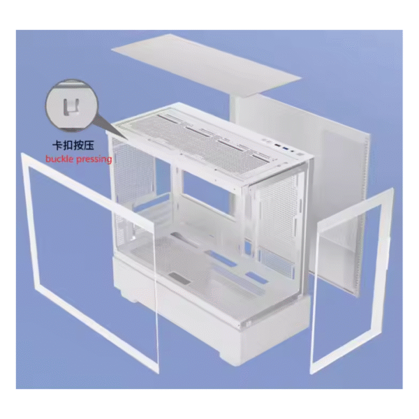SNOWMAN CS050 Gaming Tempered Glass M-ATX Case - Image 6