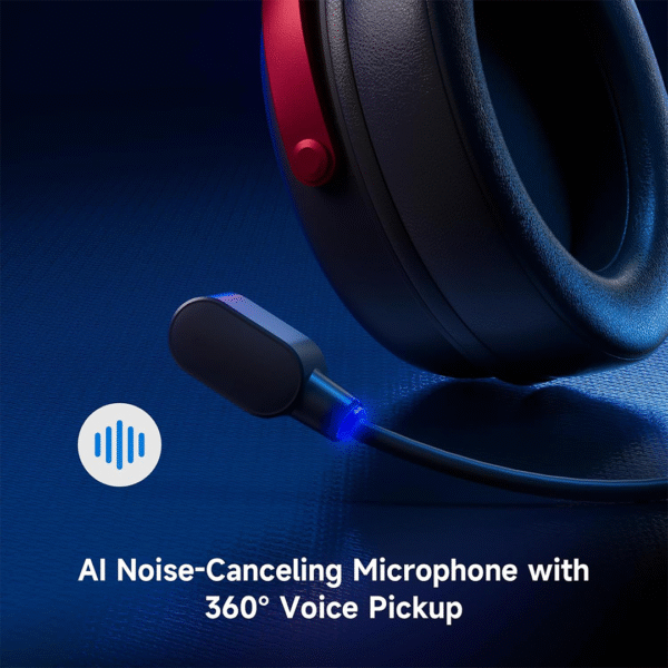 MCHOSE V9 Series Wireless Gaming Headset – Black & Red - Image 7