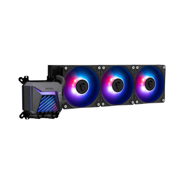 MSI MAG CORELIQUID A15 360 – AIO ARGB CPU Liquid Cooler | 360mm Radiator | LGA 1851 Ready | Triple 120mm ARGB Fans – Black - Image 6