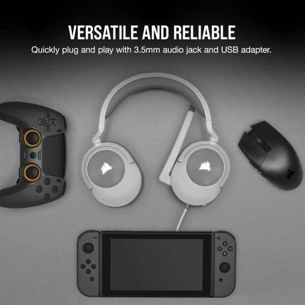 CORSAIR HS55 SURROUND Lightweight Multiplatform Wired Gaming Headset – Dolby 7.1 Surround Sound – iCUE Compatible – PC, Mac, PS5, PS4, Xbox, Nintendo Switch, Mobile - Image 5