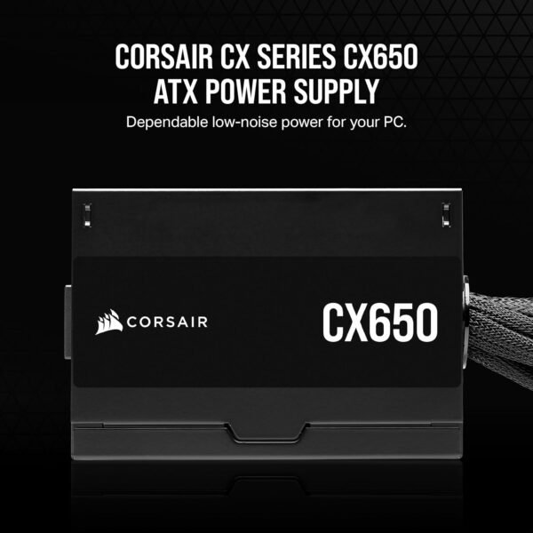 CORSAIR CX650 80 PLUS Bronze Non Modular Low-Noise ATX 650 Watt Power Supply - UK - Black - Image 6
