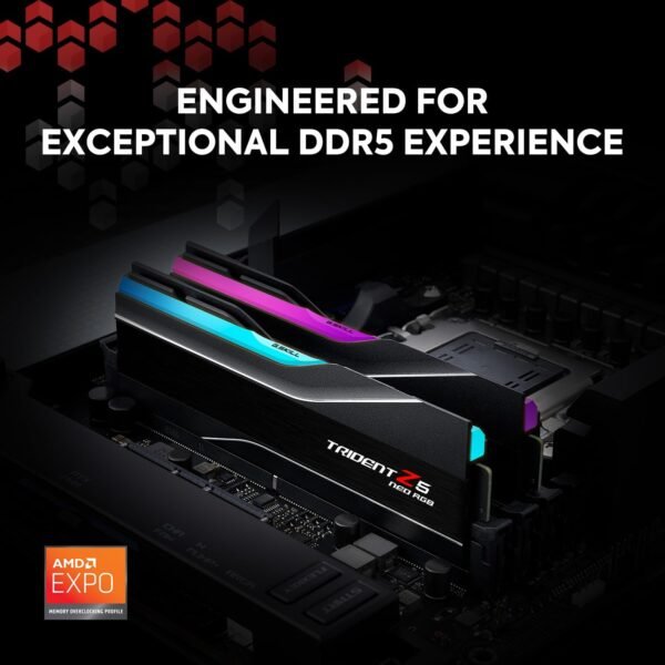 G.SKILL DDR5 8000MHZ 32GB (2X16GB) TRIDENT Z5 NEO RGB AMD EXPO - Image 2