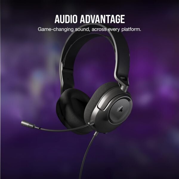 Corsair HS35 v2 Multiplatform Wired Gaming Headset – Flexible Omni-Directional Microphone – Universal 3.5mm Connection – PC, Mac, PS5, PS4, Xbox, Nintendo Switch, Mobile – Carbon - Image 8