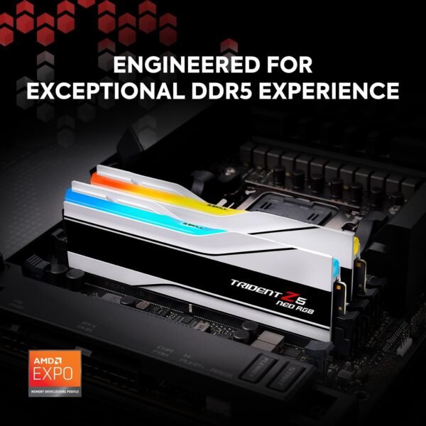  G.SKILL DDR5 6000MHZ 64GB (2X32GB) AMD EXPO TRIDENT Z5 NEO RGB - Image 3
