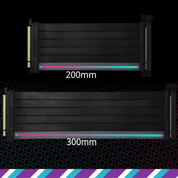 Cooler Master MasterAccessory Riser Cable PCIe 4.0 x16 200mm V2 Black, PCIe 4.0 | Older Compatible, EMI shielded 30 AWG, TPE Cable Sleeves, Protective ABS Casing for GPU Card (MCA-U002R-KPCI40-200) - Image 5